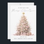 Blush Quirky Tree 2025 Calendar Merry Christmas Holiday Card<br><div class="desc">Blush Quirky Tree 2025 Calendar Merry Christmas is in a stylish set handwritten style script. Available digitally or printed. With a handy 2025 calendar on the back for your recipients and Happy New Year greeting. The grey typography can be changed to another colour if you wish via the edit further...</div>
