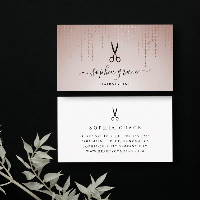 Blush Rain Hairstylist Business Card (Creator Uploaded)