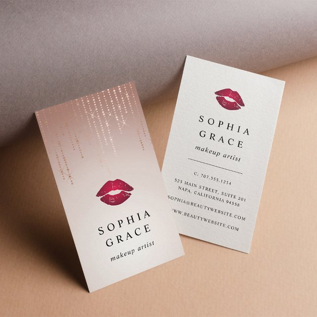 Blush Rain Makeup Artist Lips Business Card (Creator Uploaded)