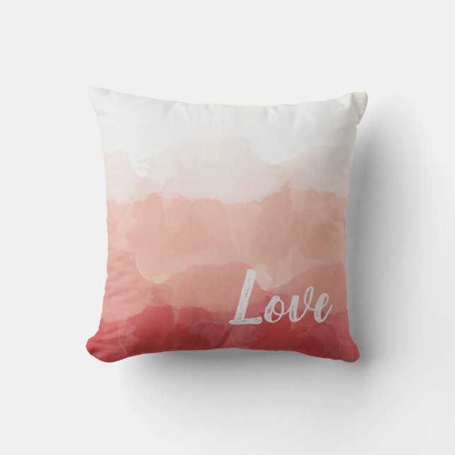 Blush Red Love Watercolor Cushion (Front)