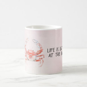 Blush Red Ocean Crab Coffee Mug