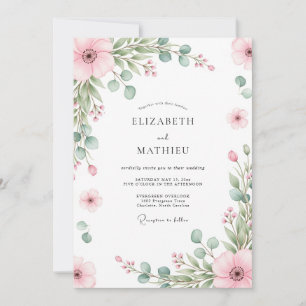 Blush Refined Spring Wedding Invitation