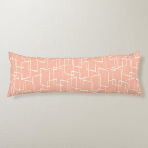 Blush Retro Lino Print Geometric Pattern Body Cushion