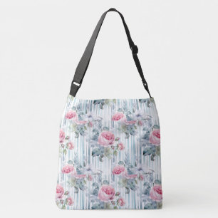 Blush Retro Spring Floral Background Crossbody Bag