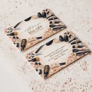 Blush Ribbon Hair Stylist Discount Card