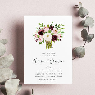 Blush Romance Bouquet Wedding Invitation