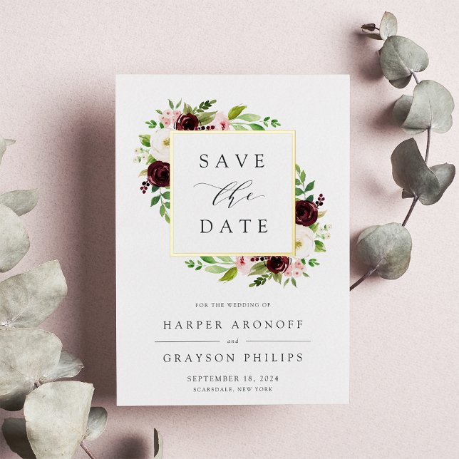 Blush Romance Foil Wedding Save the Date Card (Creator Uploaded)