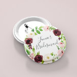 Blush Romance Junior Bridesmaid 6 Cm Round Badge<br><div class="desc">Identify the key players at your bridal shower with our elegant,  sweetly chic floral buttons. Button features a blush pink and burgundy marsala watercolor floral wreath with "junior bridesmaid" inscribed inside in hand lettered script.</div>