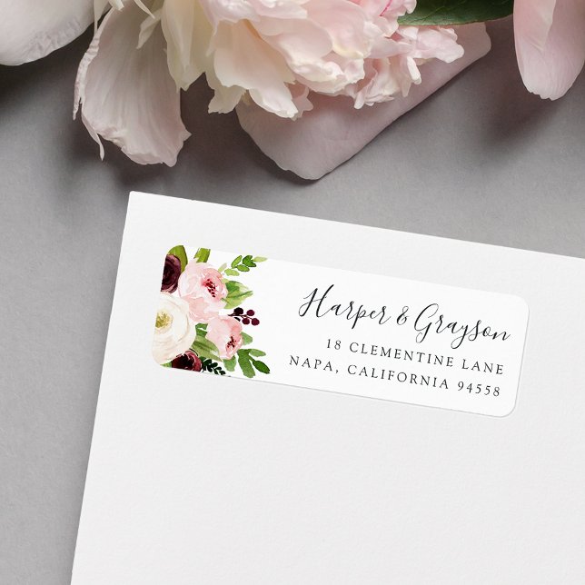 Blush Romance Return Address Label (Creator Uploaded)