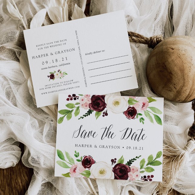 Blush Romance Save the Date Announcement Postcard (Creator Uploaded)