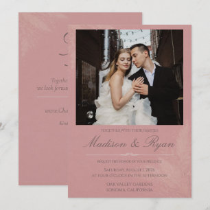 Blush Romance Wedding Invitation with Photo