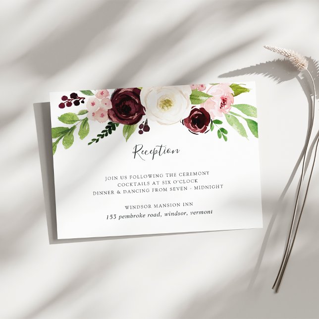 Blush Romance Wedding Reception Enclosure Card (Creator Uploaded)
