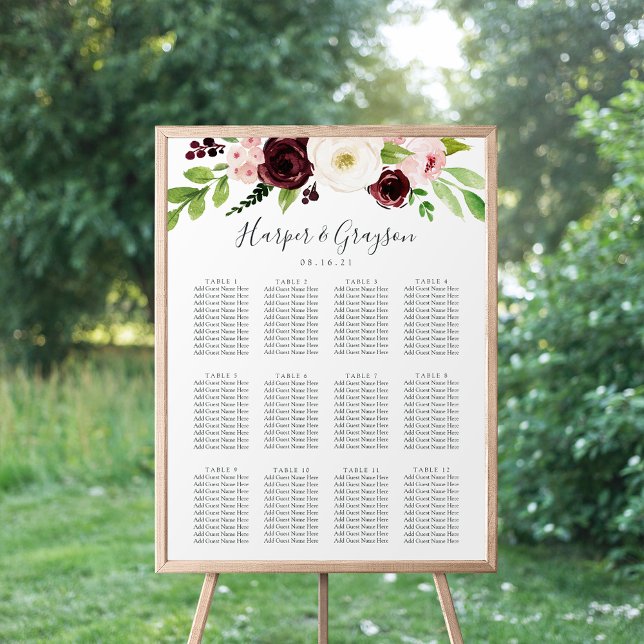 Blush Romance Wedding Seating Chart (Creator Uploaded)