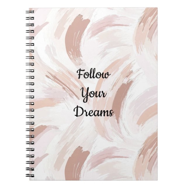 Blush Rose Abstract Streaks Notebook (Front)