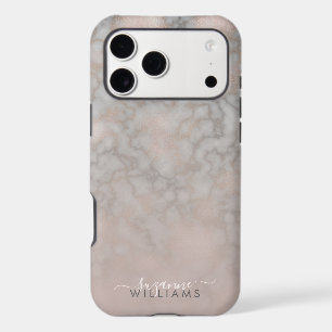 Blush Rose and Grey Elegant Marble Gradient