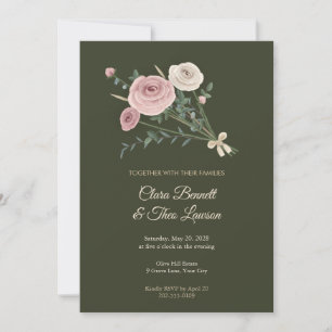 Blush Rose Bundle Wedding Invitation