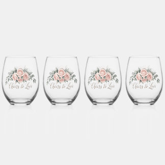 Blush Rose “Cheers to Love” Stemless Wine Glass