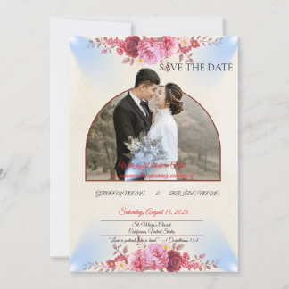 Blush Rose Church Wedding Announcement