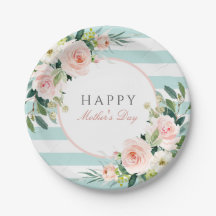 Blush Rose Floral and Stripes Mother's Day