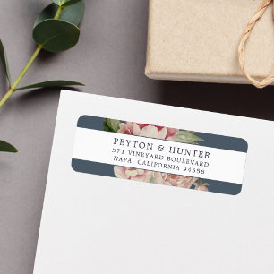 Blush Rose   Floral Return Address Label
