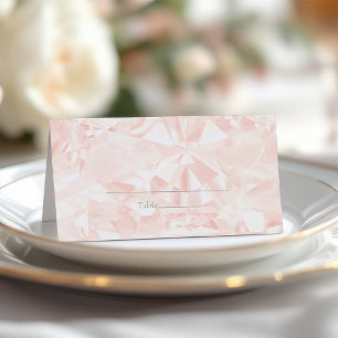 Blush Rose Gemstone Cut Wedding Place Card