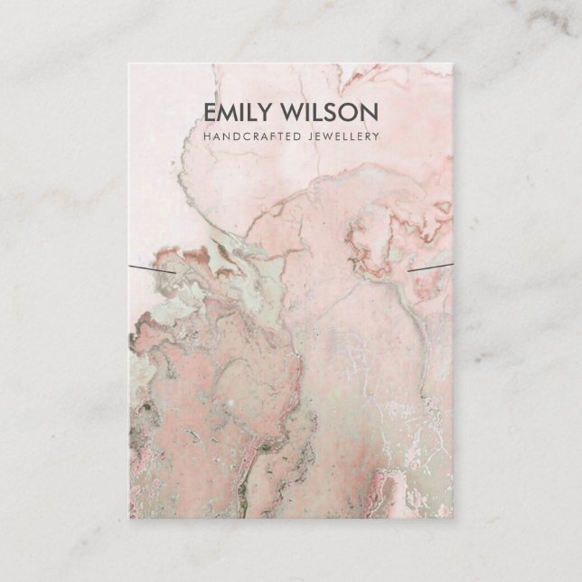 BLUSH ROSE GOLD AGATE MARBLE NECKLACE DISPLAY CARD (Front)