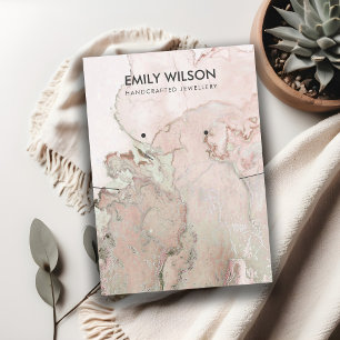 BLUSH ROSE GOLD AGATE MARBLE NECKLACE STUD DISPLAY BUSINESS CARD