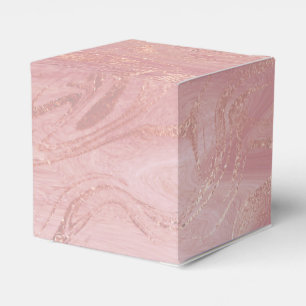 Blush  Rose Gold Blush Pink Marble Favour Gift Box