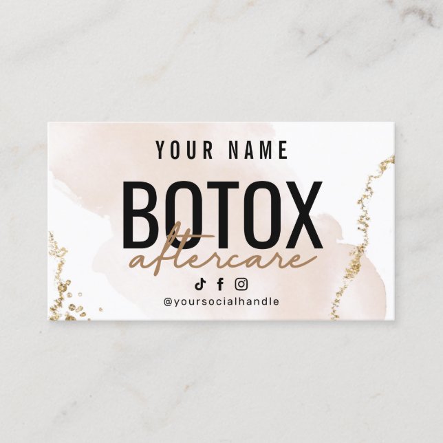 Blush Rose Gold Botox Aftercare Card (Front)