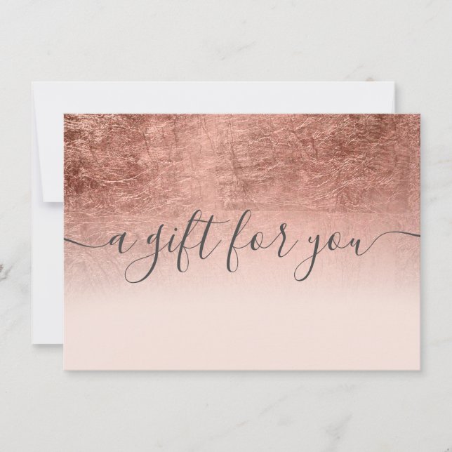 Blush rose gold foil ombre gift certificate (Front)