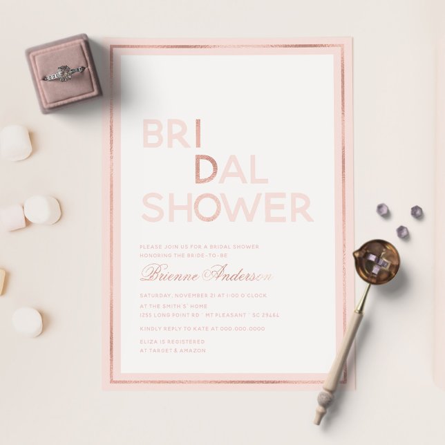 Blush & Rose Gold Foil Pressed I Do Bridal Shower (Creator Uploaded)