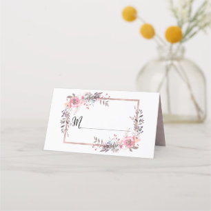 Blush & Rose Gold Framed Table Number Seating Name Place Card