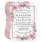 Blush & Rose Gold Framed Wedding Invitations