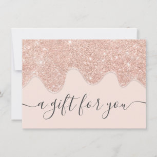 Blush rose gold glitter drips gift certificate
