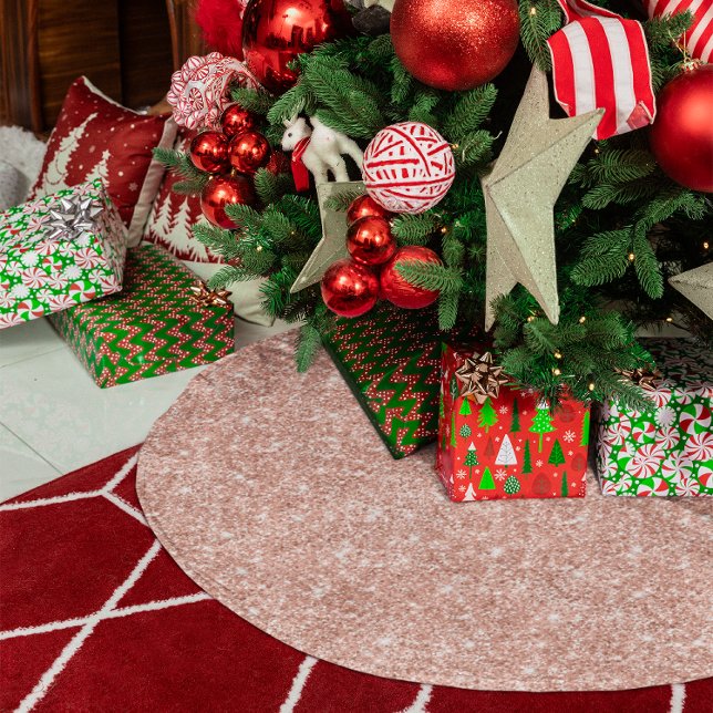 Blush Rose Gold Glitter Glam Brushed Polyester Tree Skirt (Blush Rose Gold Glitter Glam Brushed Polyester Tree Skirt)