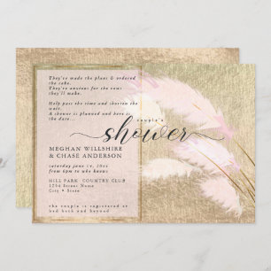 Blush Rose Gold Pampas Grass Invitation