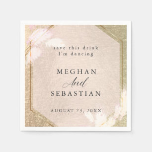 Blush Rose Gold Pampas Grass Napkin