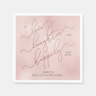 Blush Rose Gold Script Happily Ever After Napkin