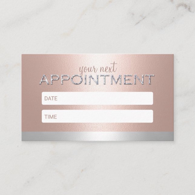 Blush Rose Gold & Silver Salon Spa Appointment (Front)