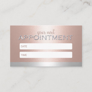 Blush Rose Gold & Silver Salon Spa Appointment Card