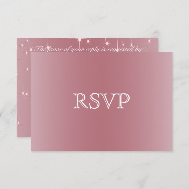 Blush Rose Gold Star Lights - RSVP (Front/Back)