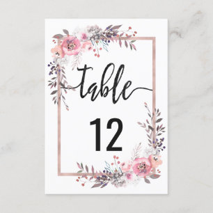 Blush & Rose Gold Table Number Seating Chart