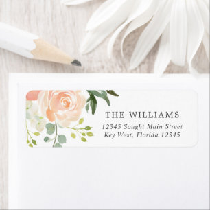 Blush Rose & Greenery Return Address Labels