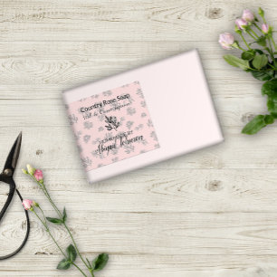 Blush Rose & Leaves Line Art Modern Soap Label