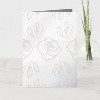 Blush Rose Line Art / Elegant Floral Foil Greeting Card