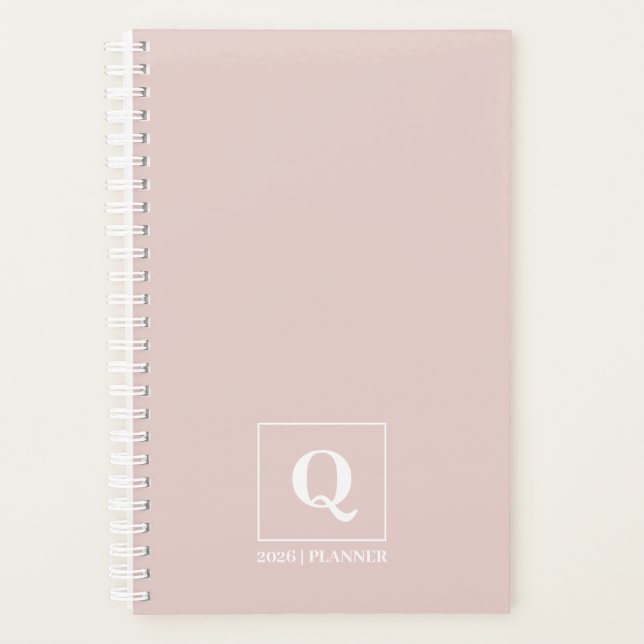 Blush Rose Personalized 2026 Planner  (Front)