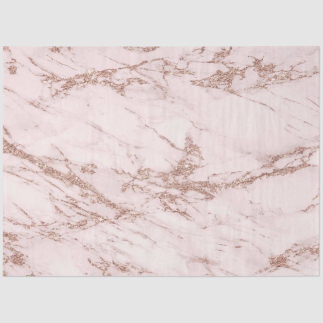 Blush Rose Pink Glitter Marble Modern Tissue Paper (Front)