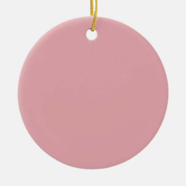 Blush Rose Pink Solid Colour | Classic | Elegant  Ceramic Ornament (Front)