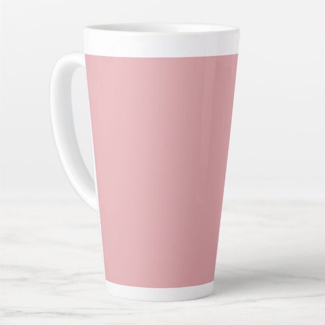 Blush Rose Pink Solid Colour | Classic | Elegant  Latte Mug (Left Angle)
