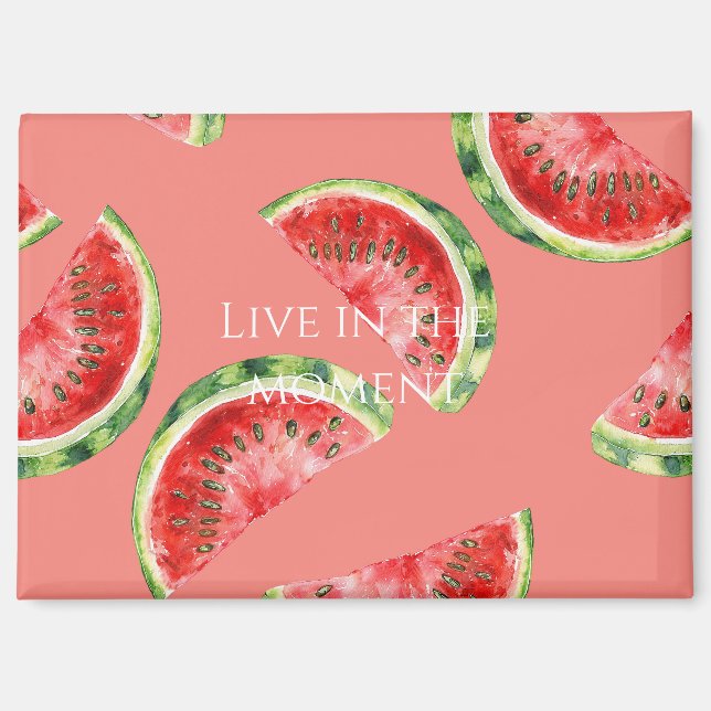 Blush Rose Red Green Watermelons Magnet (Front)